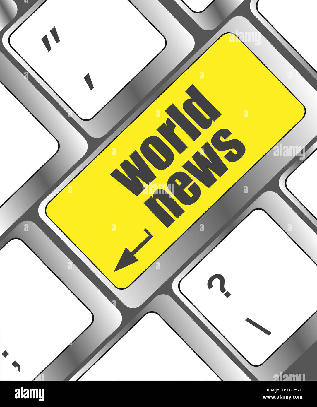 Computer Key World's words world news on computer keyboard key Stock Photo - Alamy