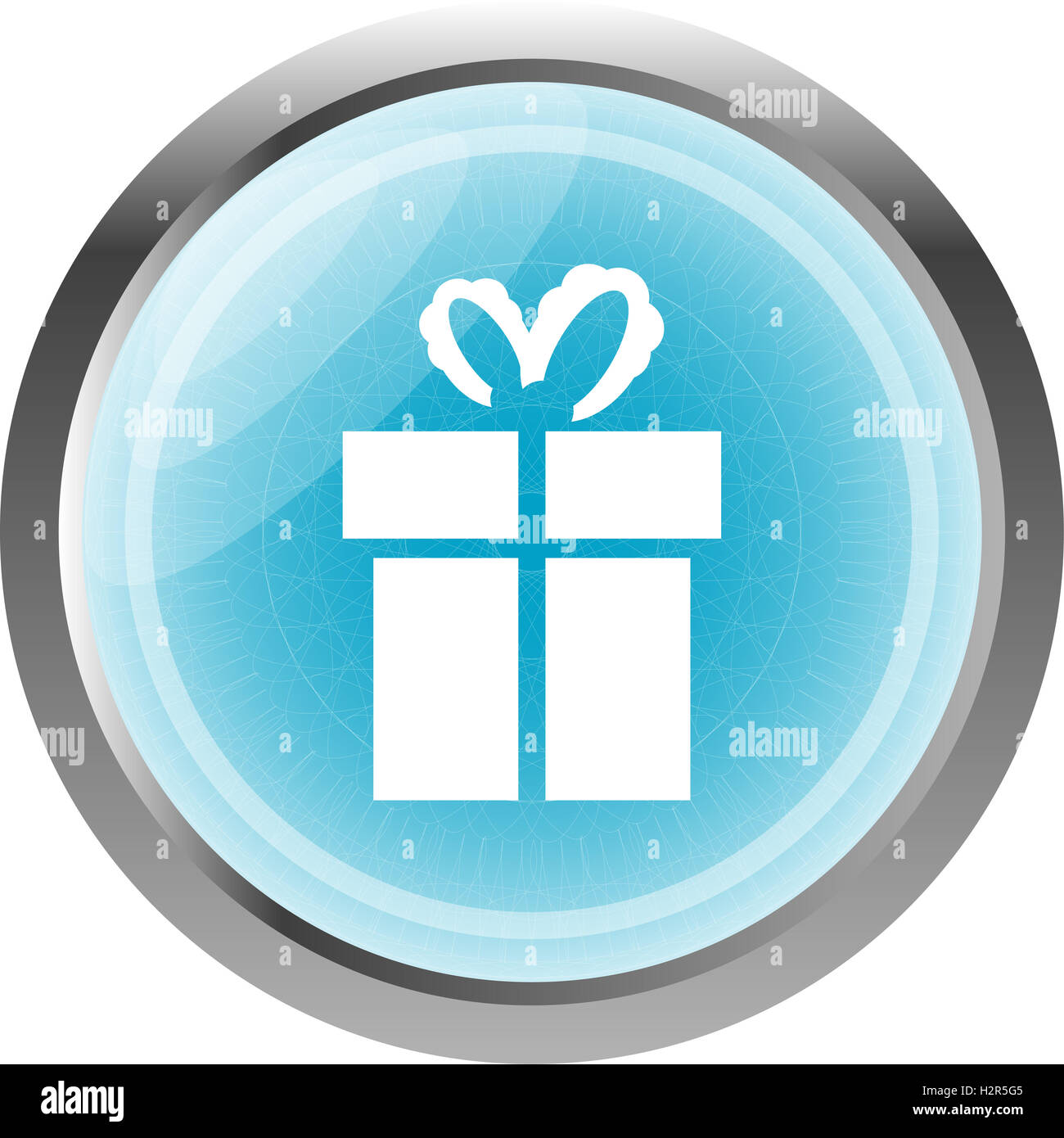 gift box blue web button isolated on white Stock Photo - Alamy