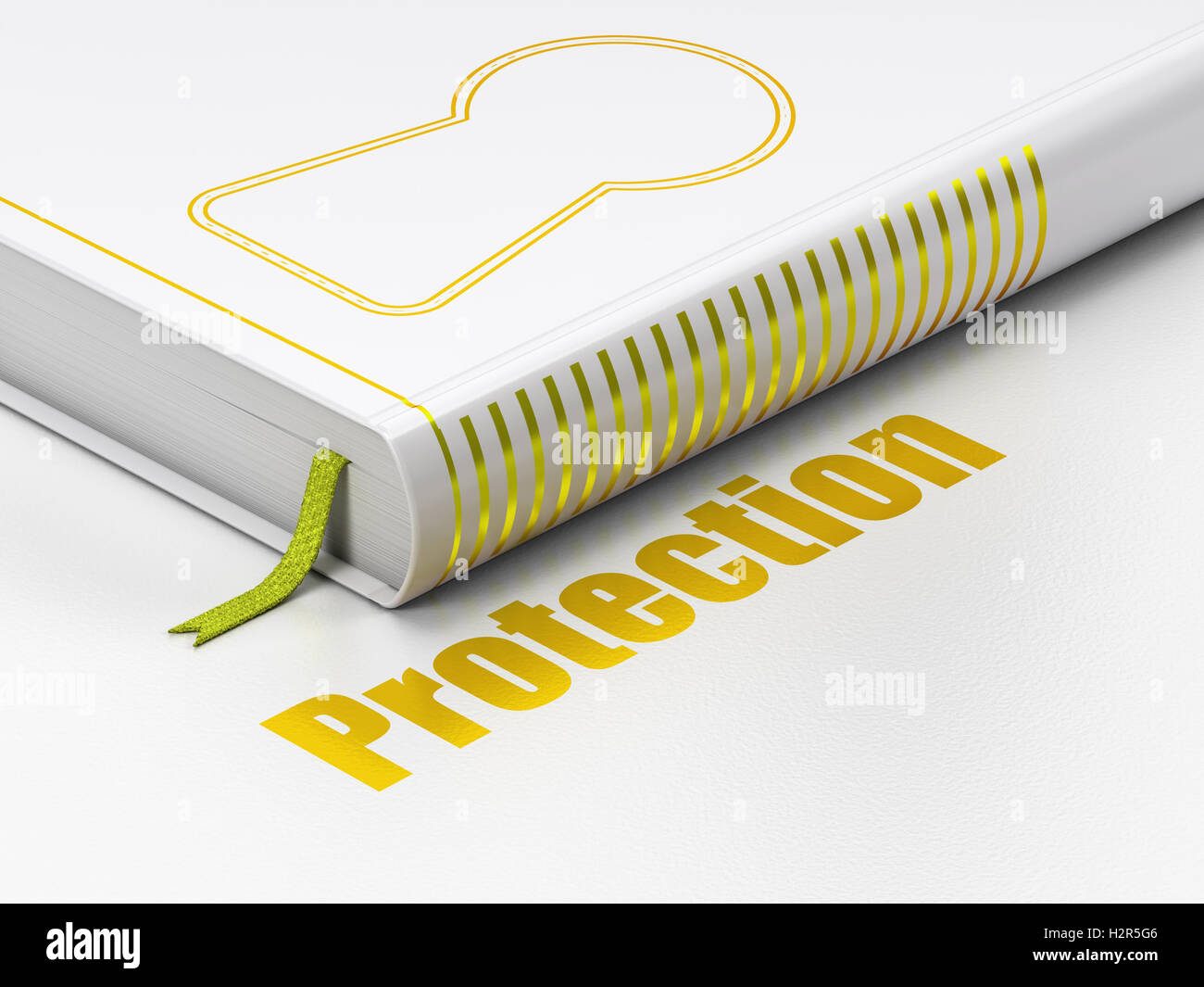 Keyhole Protection Safety concept: book Keyhole, Protection on white background Stock ...