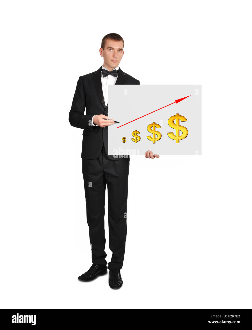 Pen drawing profit bar chart Cut Out Stock Images & Pictures - Alamy
