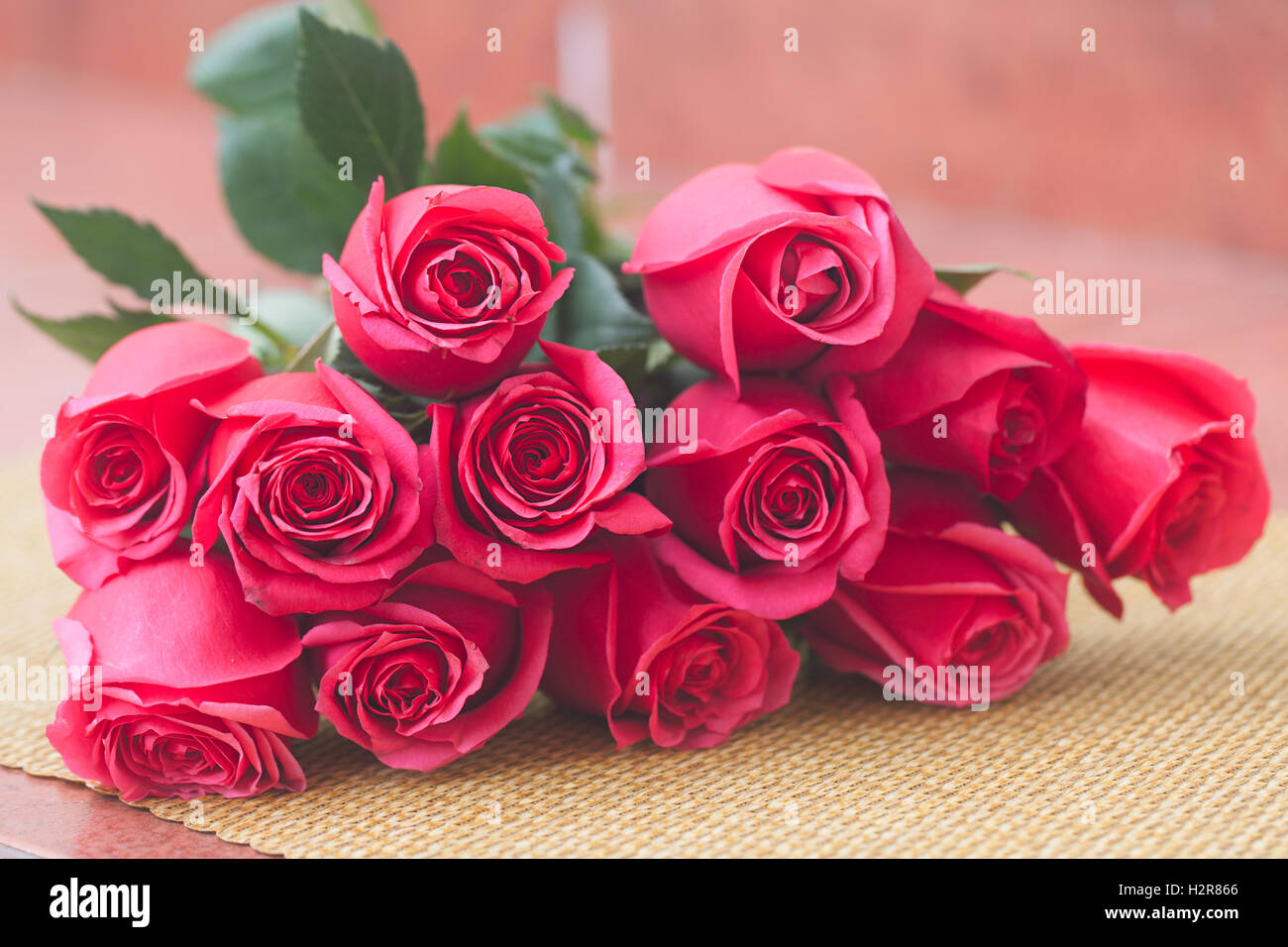 beautiful bouquet of pink roses Stock Photo - Alamy