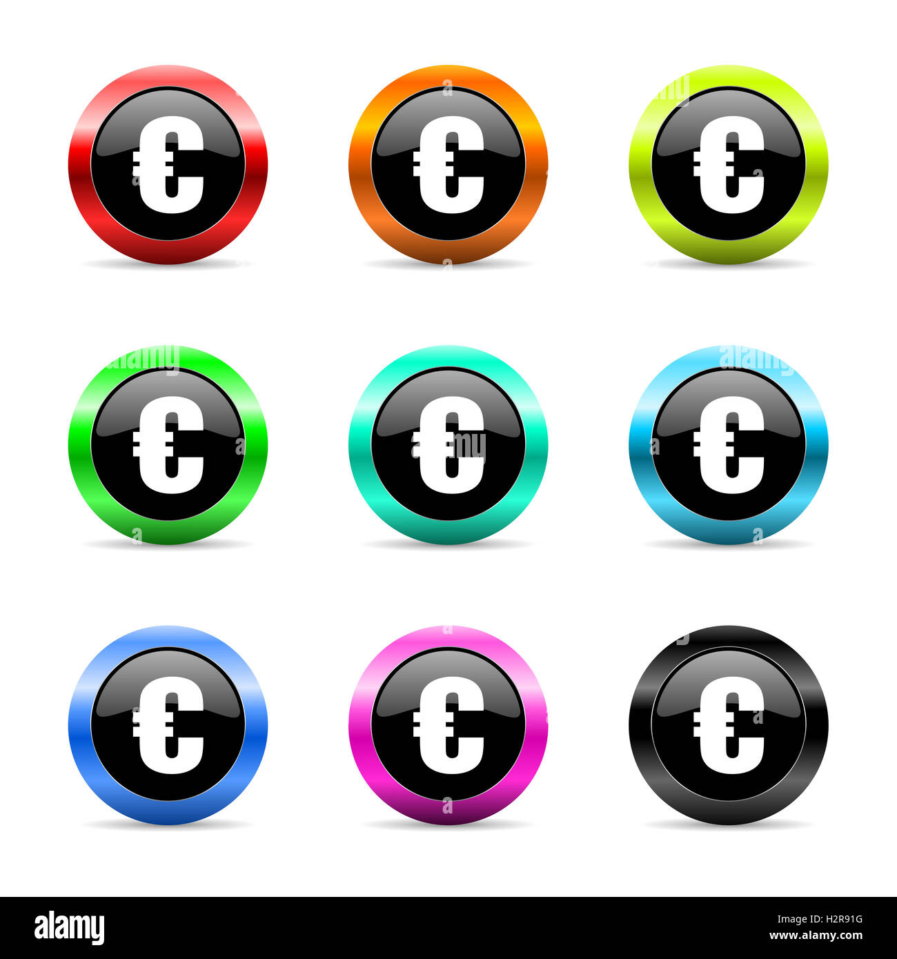 euro web icons set Stock Photo - Alamy