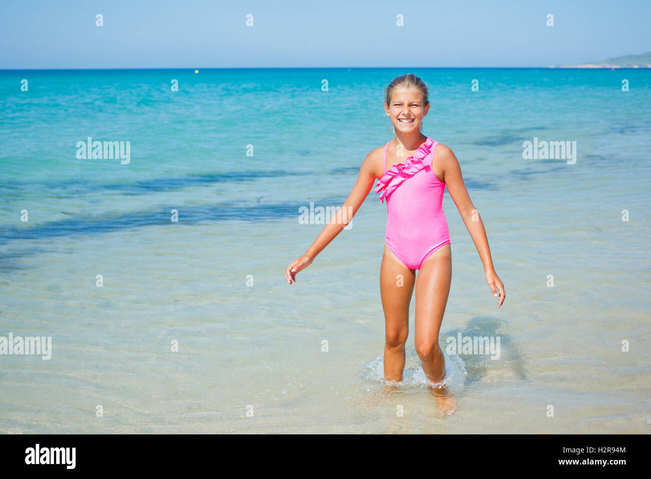 Cute girl on the beach Stock Photo