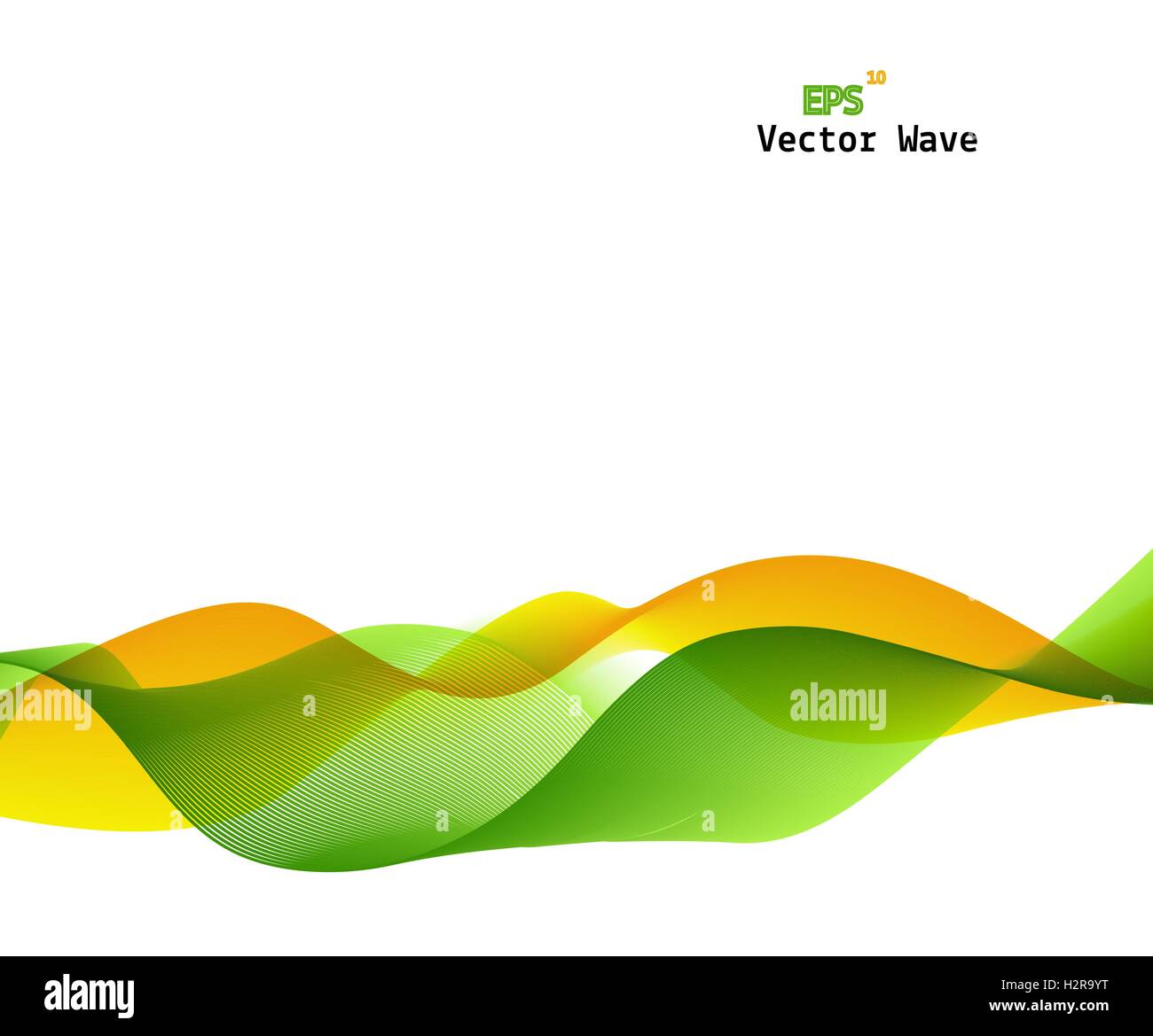 Abstract Green and Yellow Wave on Background Stock Vector Image & Art ...