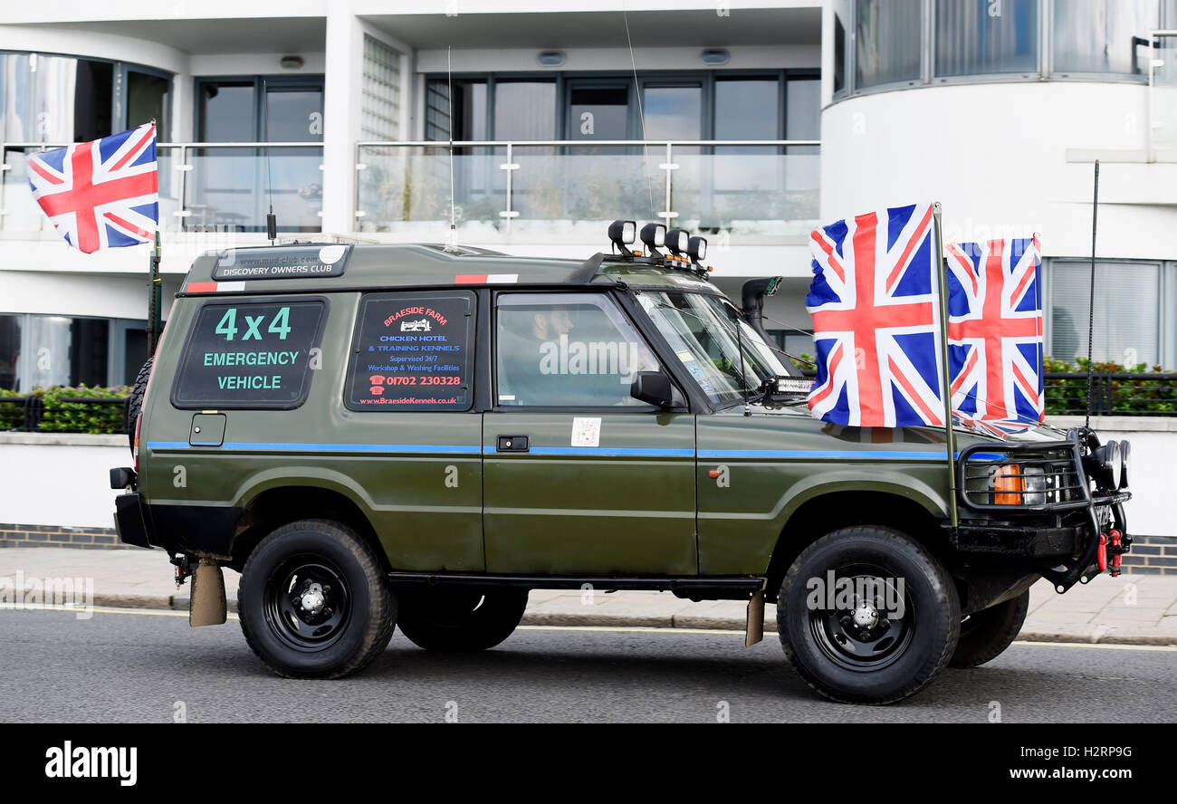 Brighton UK 2nd October 2016 - Hundreds of Land Rover and Range Rover owners arrive in Brighton today as they finish the annual London to Brighton Land Rover Rally Stock Photo