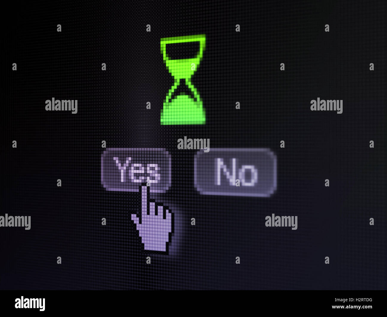 Timeline concept: Hourglass on digital computer screen Stock Photo - Alamy