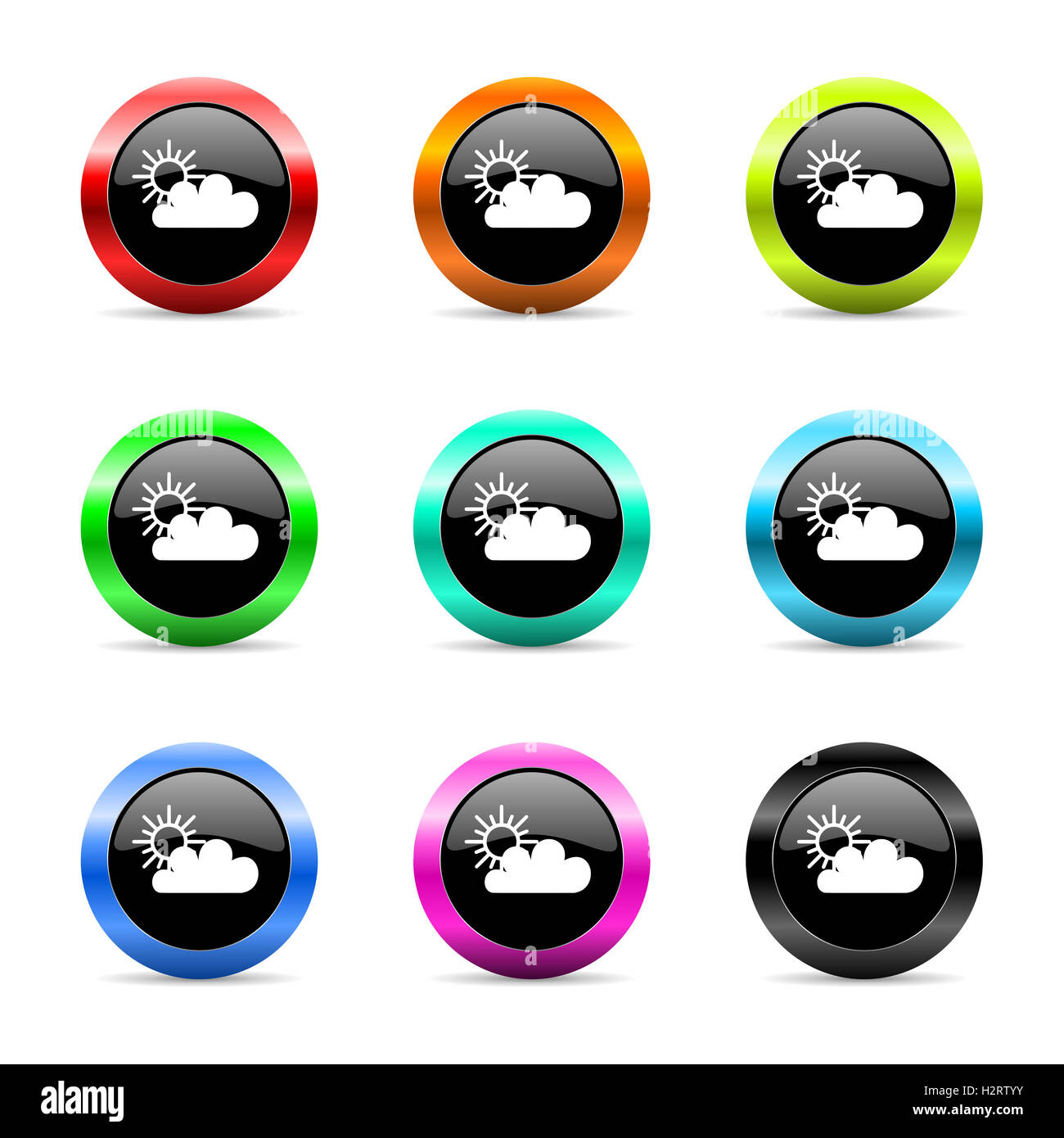 cloud web icons set Stock Photo