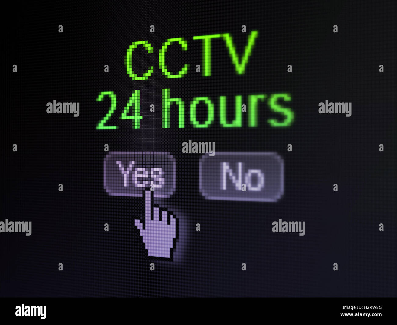 Protection concept: CCTV 24 hours on digital computer screen Stock ...