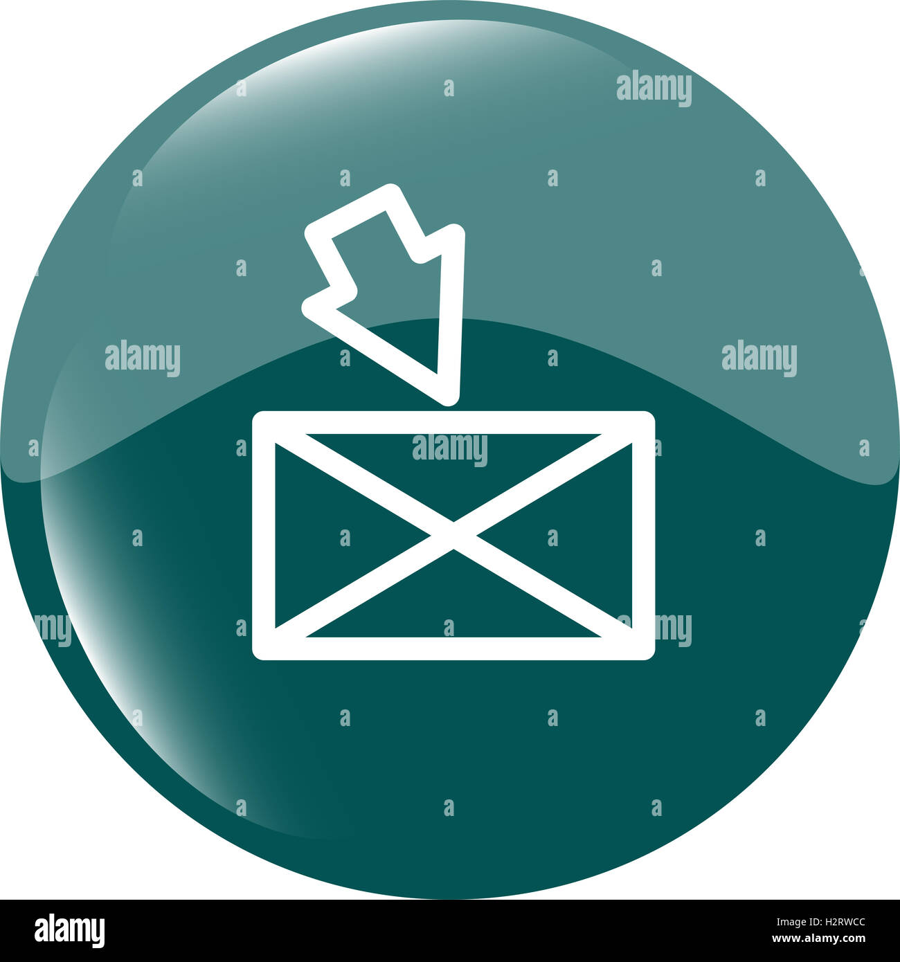 mail envelope icon web button with map isolated on white Stock Photo ...