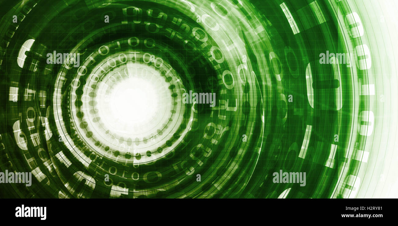 Security System Technology with Binary Data Being Scanned Stock Photo ...