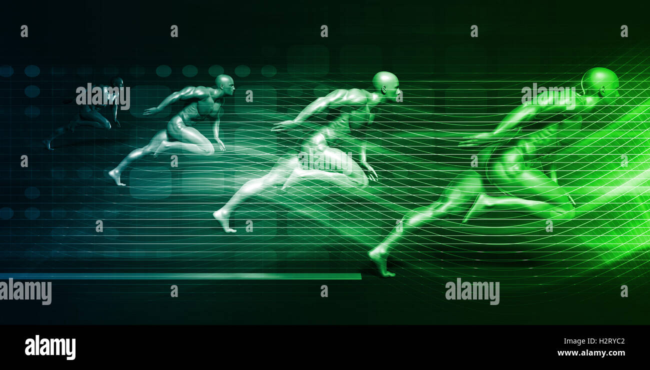 Tech Man Running Men Running on Technology Background as a Science Concept Stock Photo ...