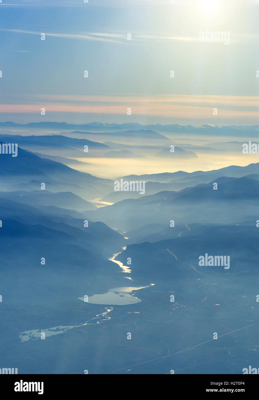 Aerial view on the Olympus mount in Greece Stock Photo - Alamy