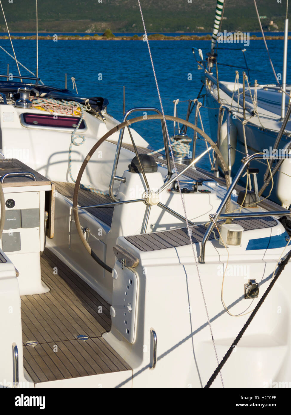 Sailing yacht in Lefkas Greece Stock Photo Alamy