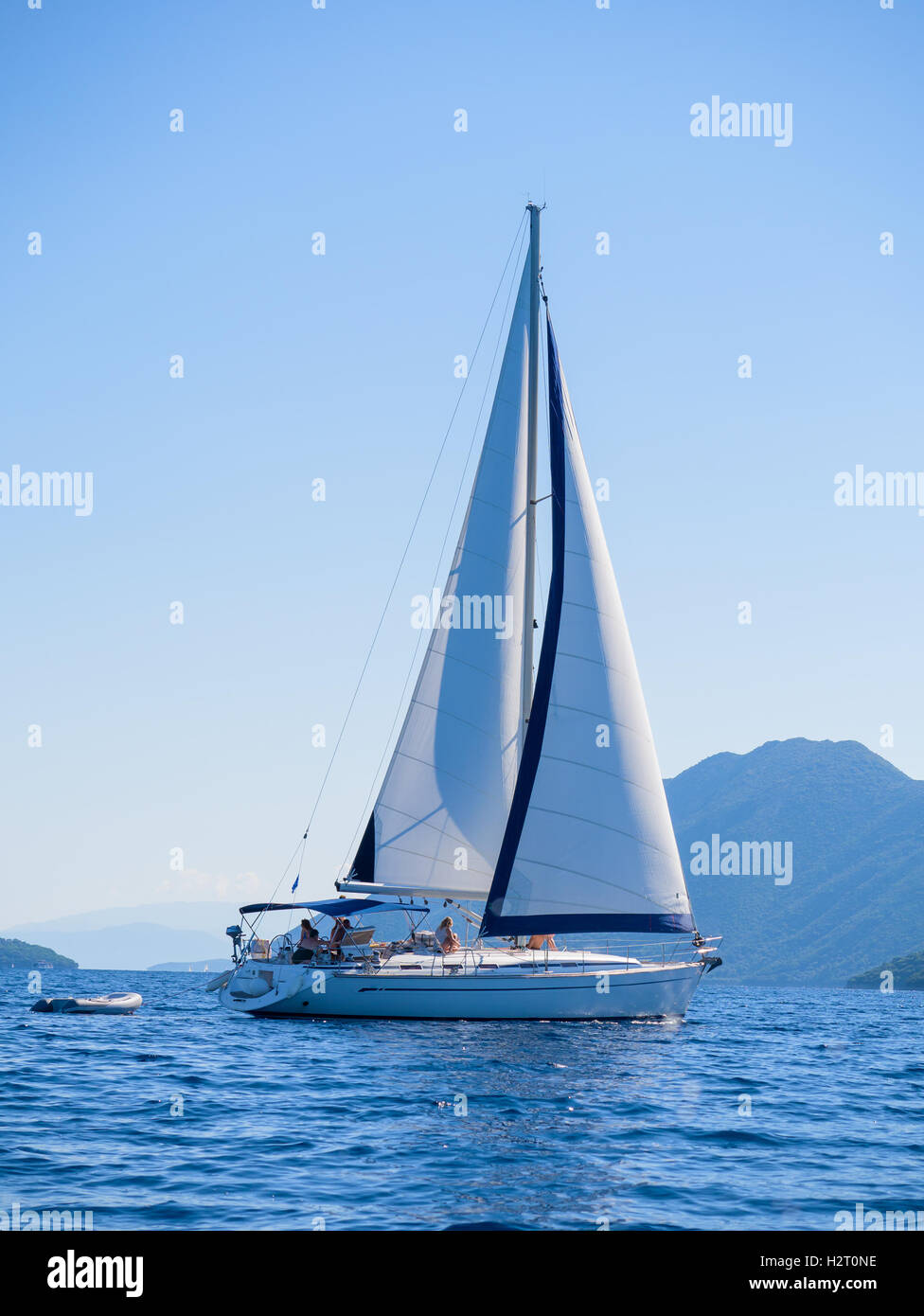 Sailing yacht in Lefkada Greece Stock Photo Alamy