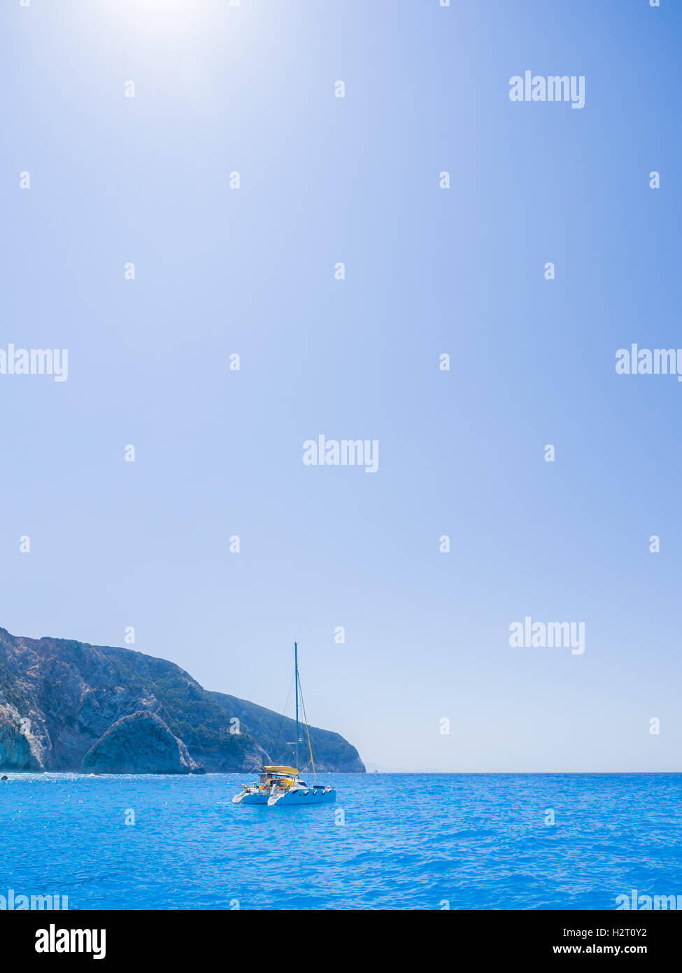 Sailing yacht in Lefkada Greece Stock Photo Alamy