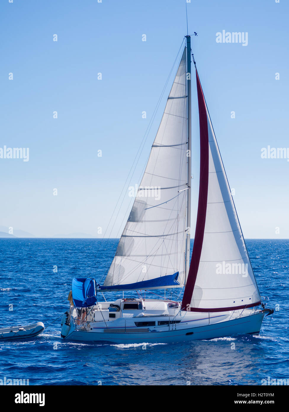 Sailing yacht in Lefkada Greece Stock Photo Alamy