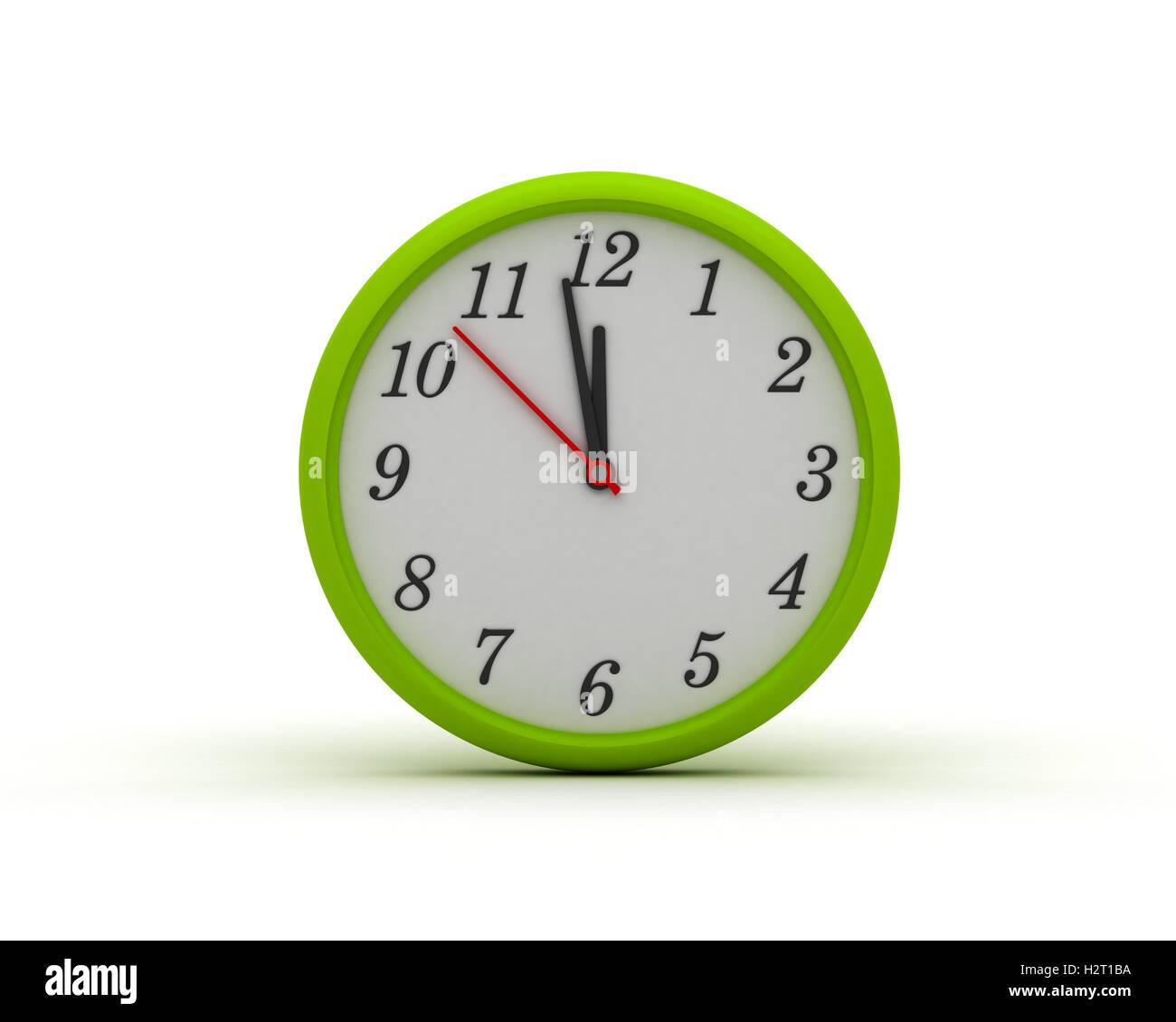 Green Round Wall Clock Stock Photo Alamy