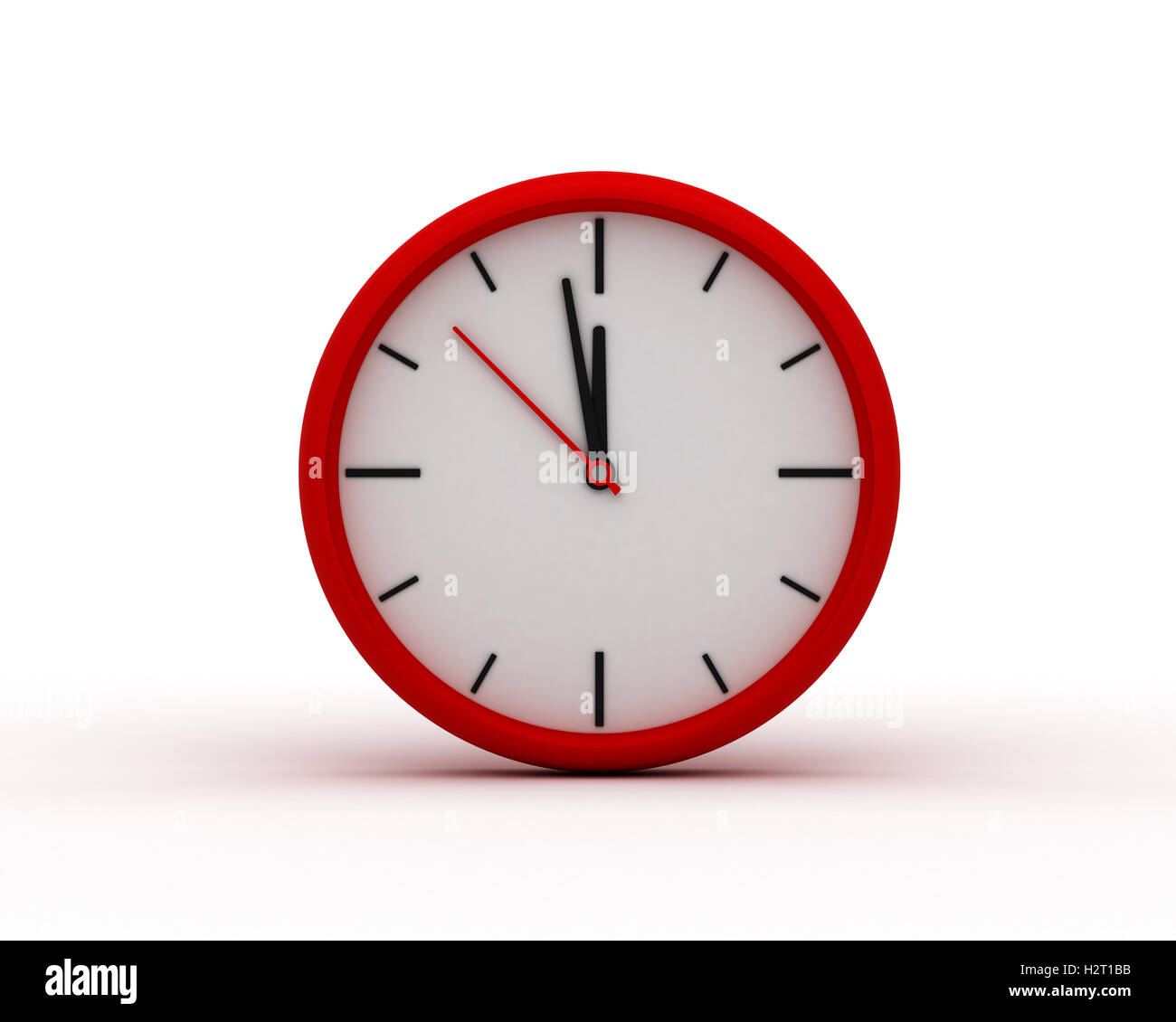 Red Modern Wall Clock Stock Photo Alamy