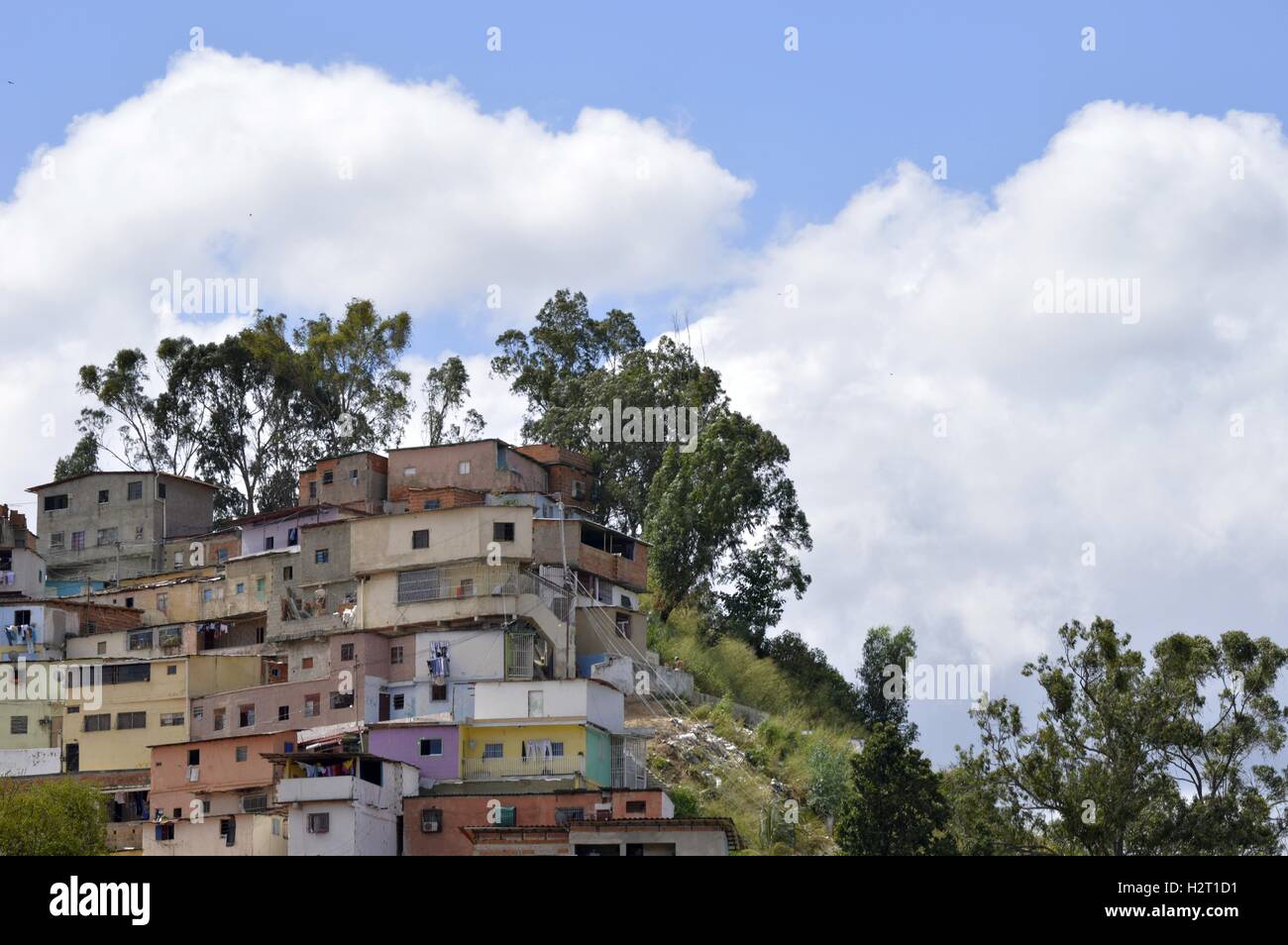 view of the slum, Las Mayas, Caracas, Venezuela. Stock Photo