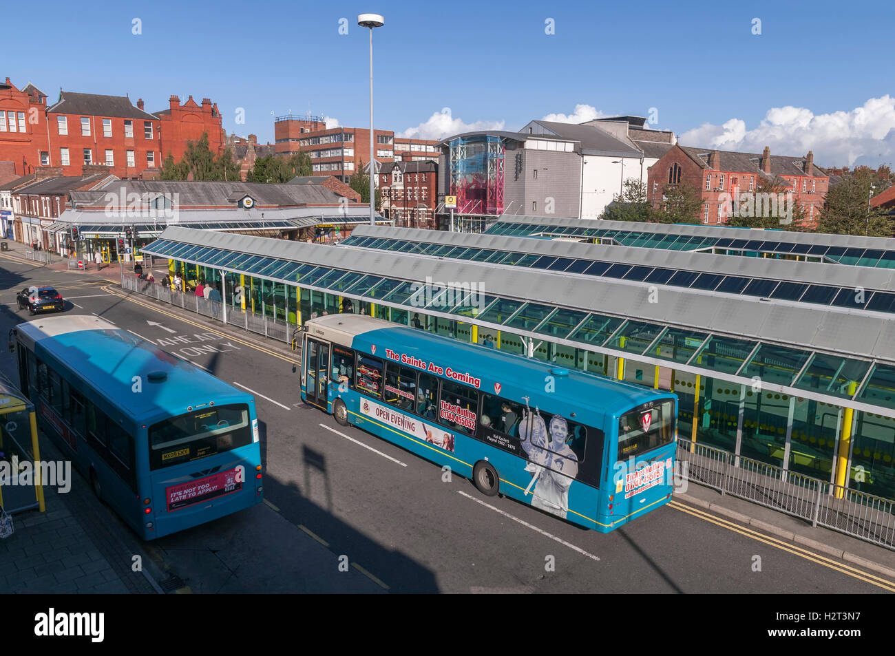 The bus station at the Hardshaw shopping centre in St. Helens ...