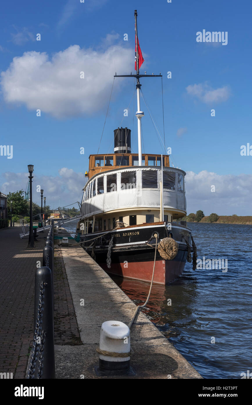 Ellesmere Port. Cheshire North West England. 30th September 2016. The renovated steam tug the Daniel Adamson pictured in the Man Stock Photo