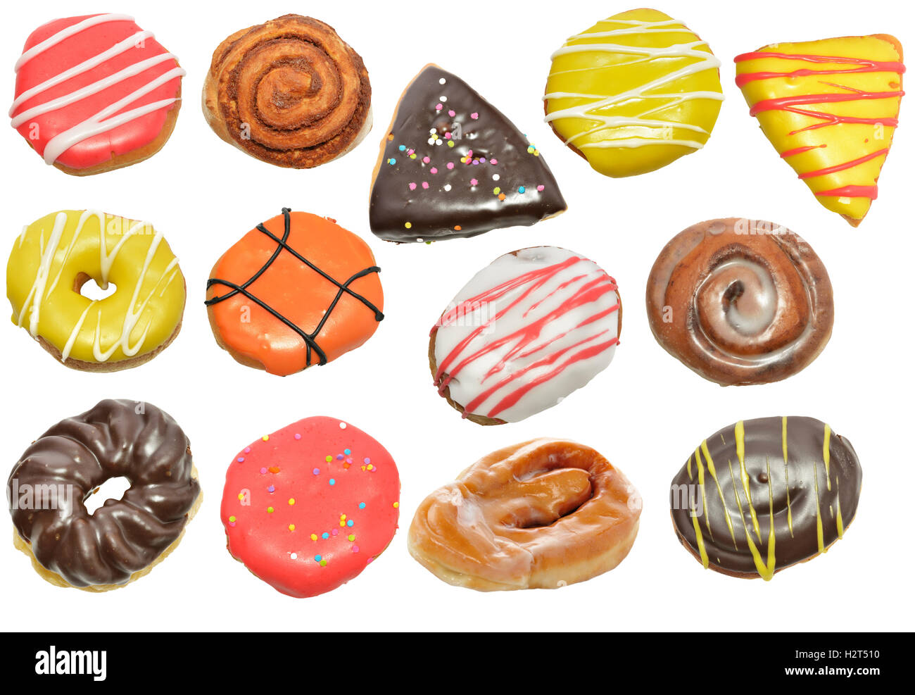 Donuts Isolated On White Background Stock Photo - Alamy