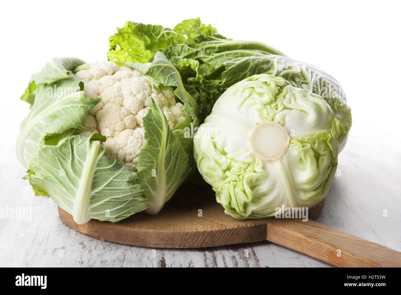 Cabbage, chinese cabbage and cauliflower Stock Photo Alamy