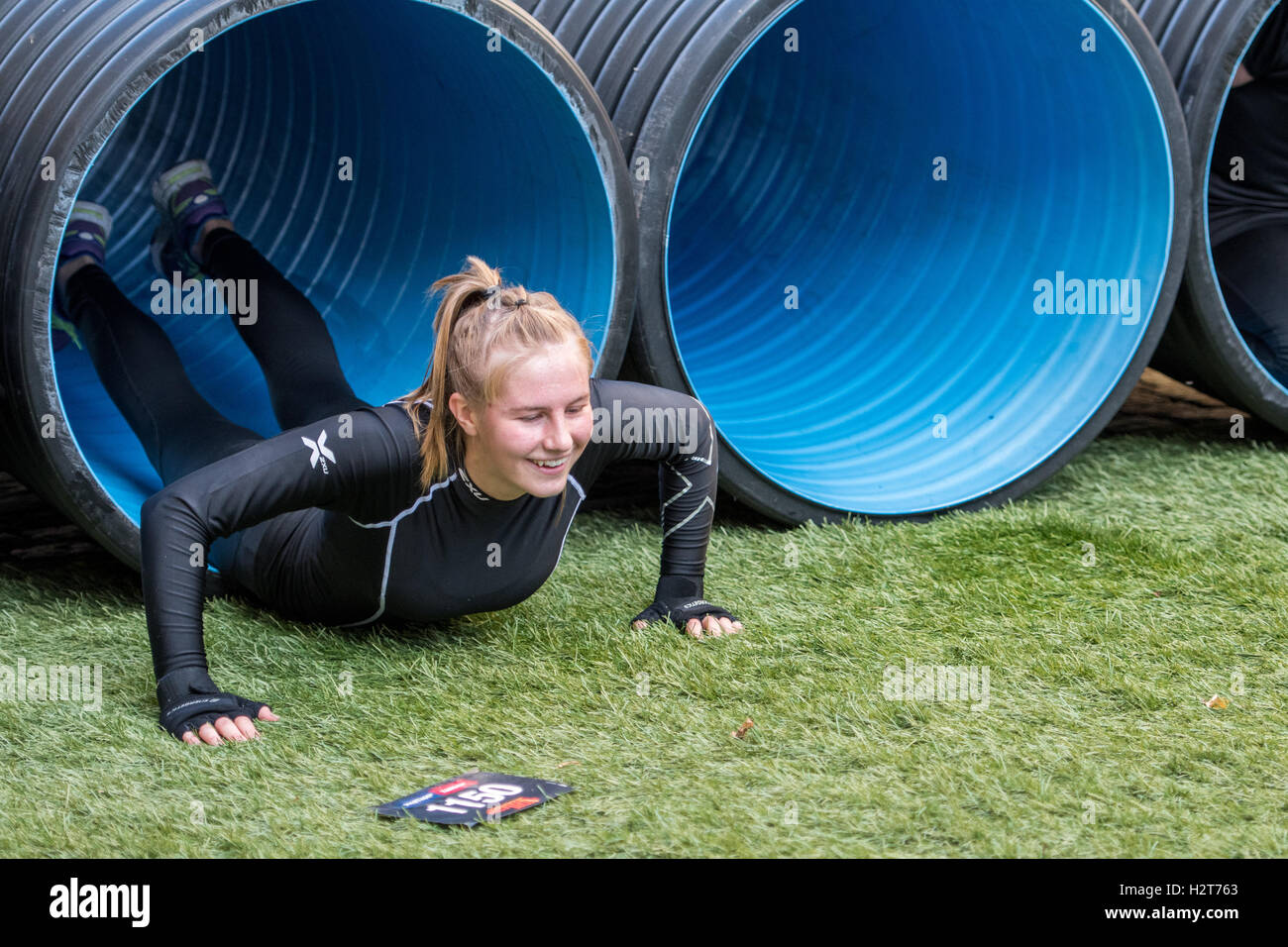 Action run 2016 - obstacle race in the city center of Norrköping, Sweden Stock Photo