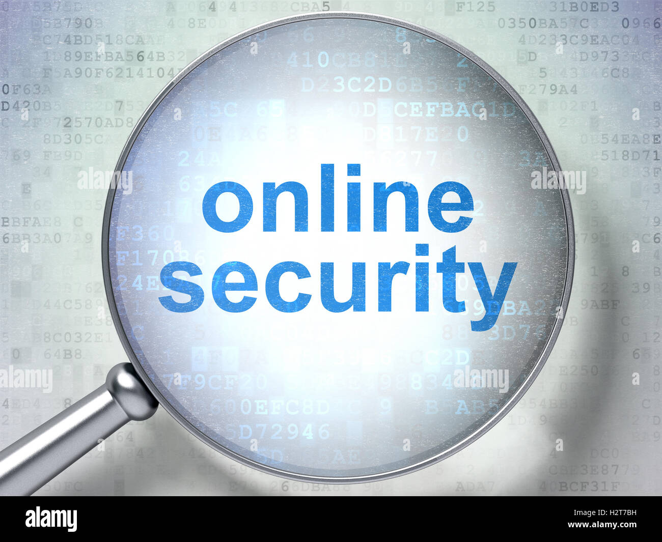 Safety concept: Online Security with optical glass Stock Photo
