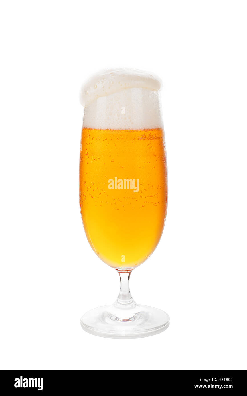 Full beer glass with foam Stock Photo Alamy