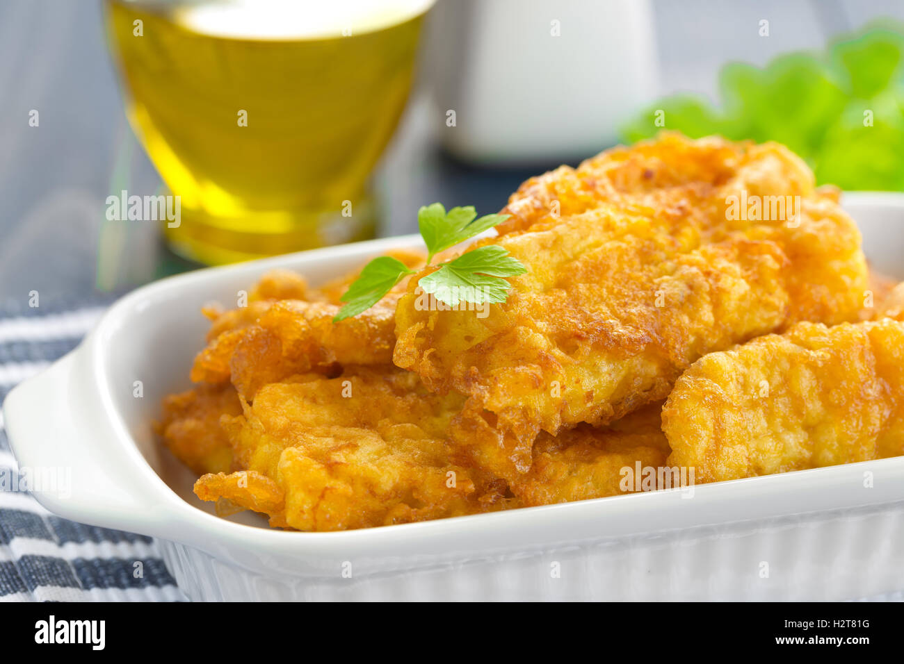 Fried fish in a batter Stock Photo Alamy