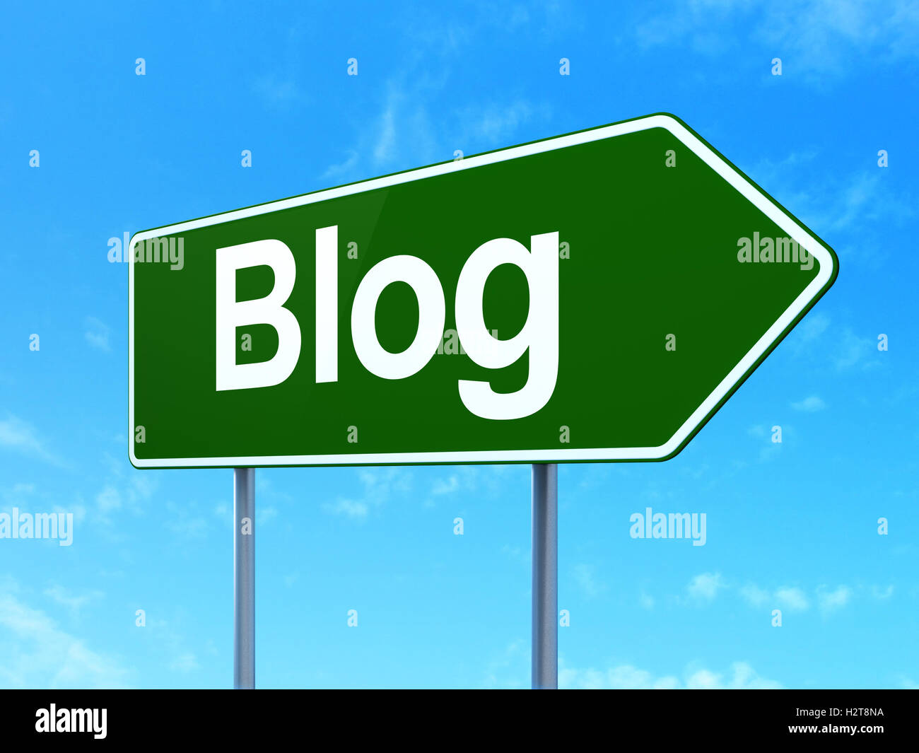 Blog Guide Sign Web design concept: Blog on road sign background Stock Photo - Alamy