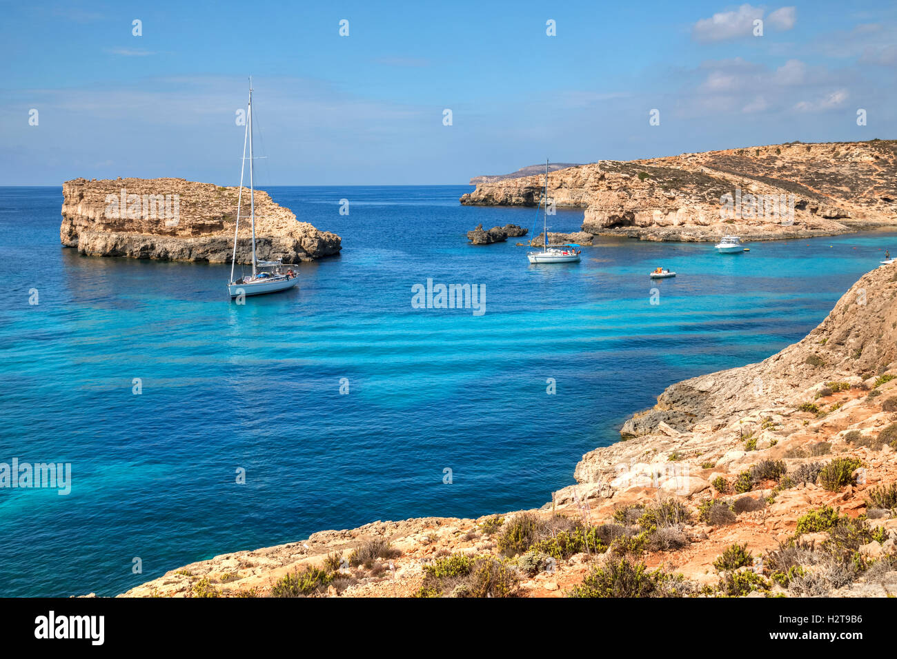 Blue Lagoon, Comino, Gozo, Malta Stock Photo