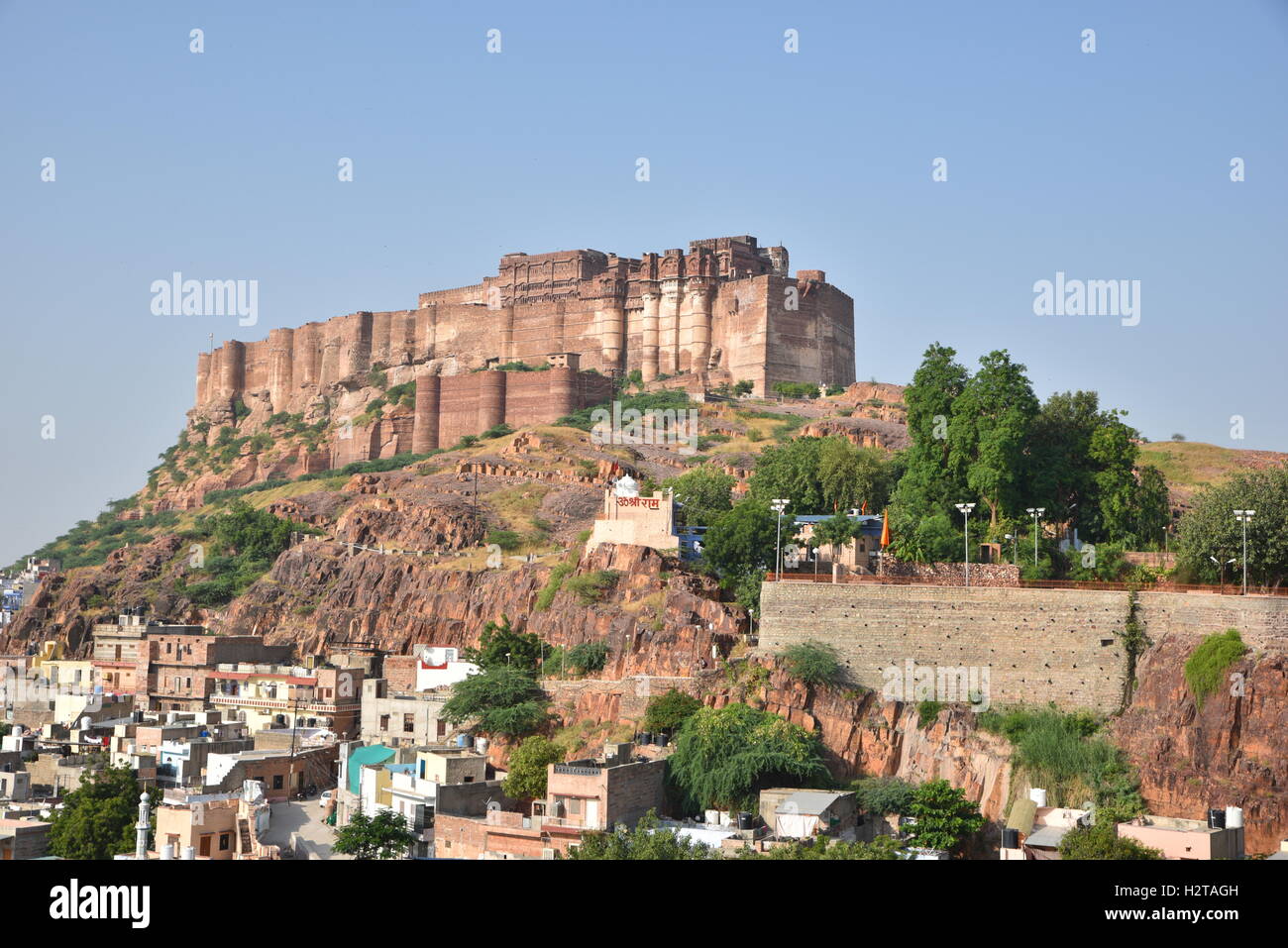 Majestic Mehrangarh Fort located in Jodhpur, Rajasthan,India. Very Famous  Vintage landmark icon of Rulers in Rajasthan Stock Photo - Alamy