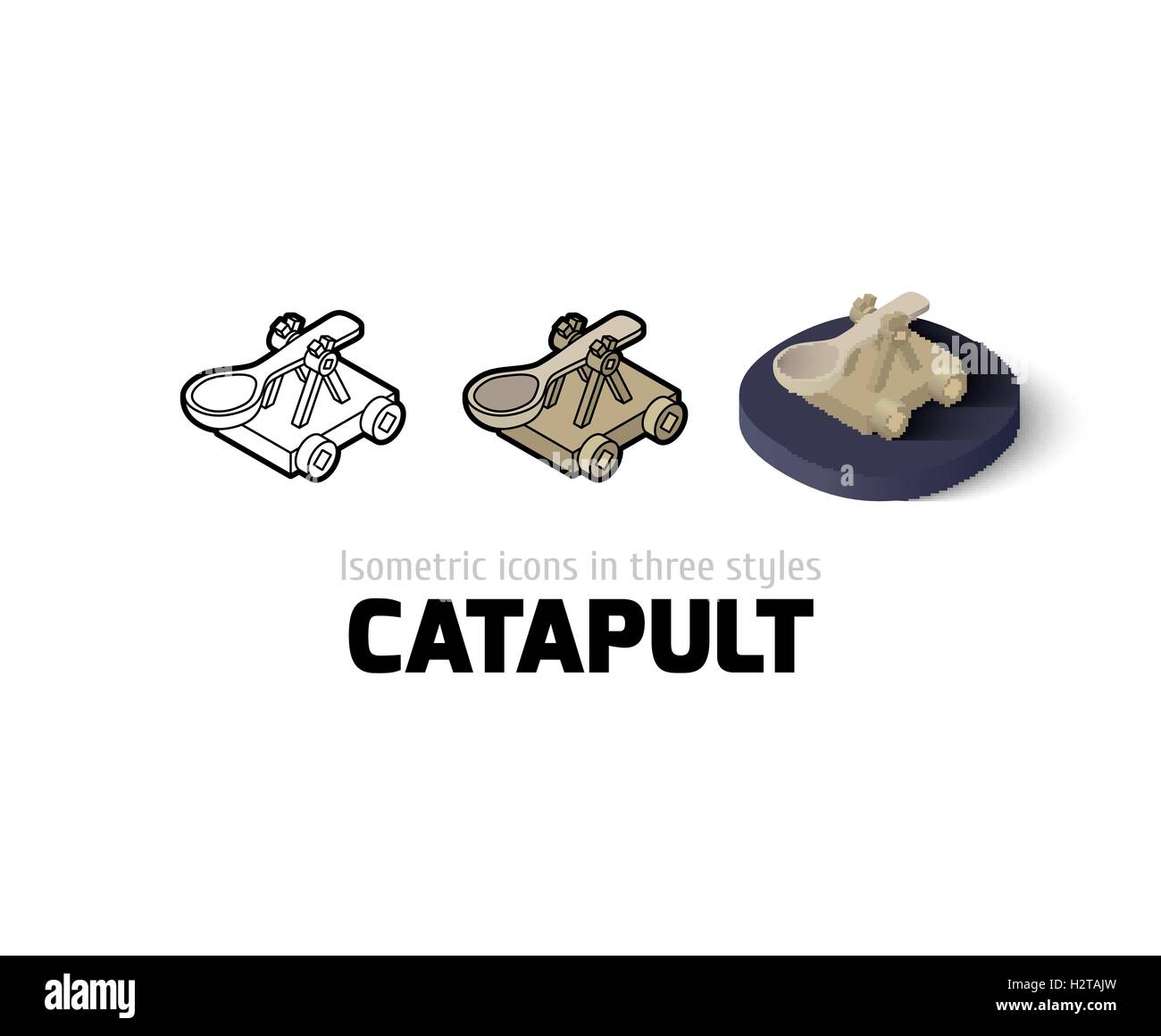 Catapult icon in different style Stock Vector