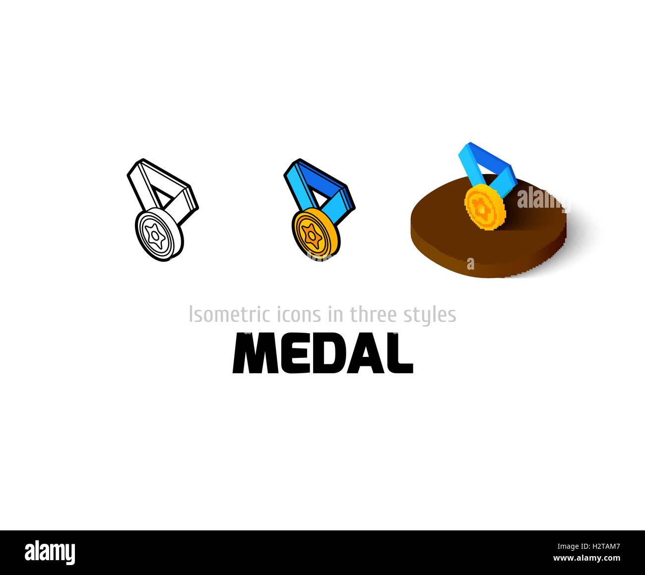 Medal icon in different style Stock Vector Image & Art - Alamy
