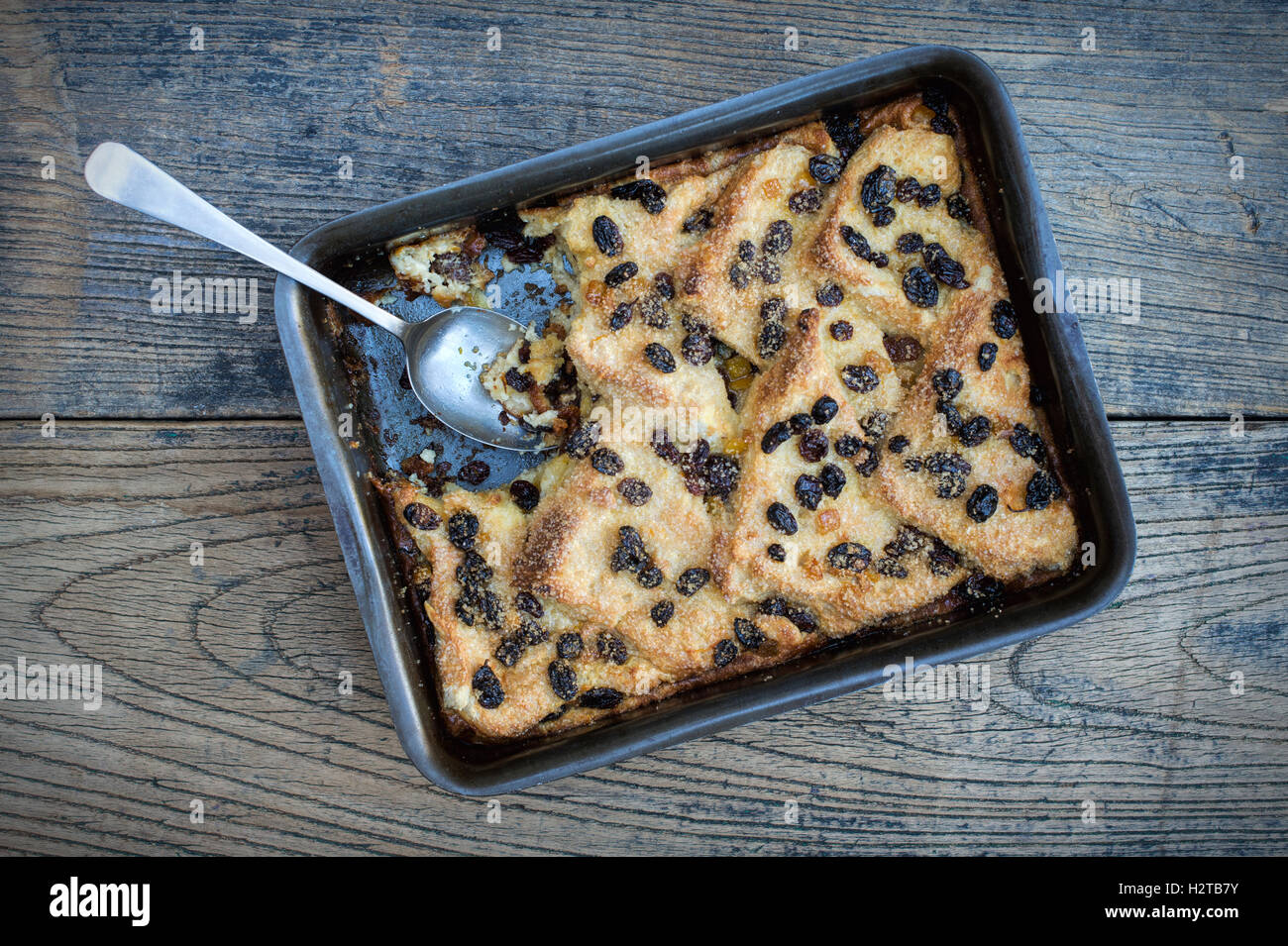 Homemade Bread and Butter Pudding Stock Photo