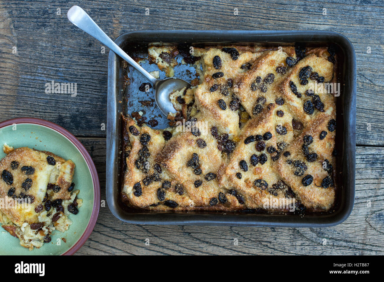 Homemade Bread and Butter Pudding Stock Photo