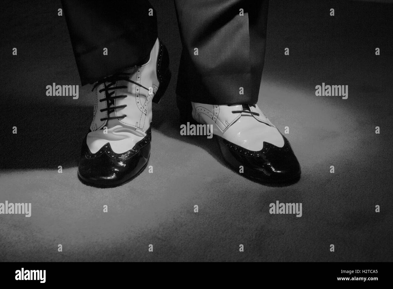 Dancing shoes feet of male ballroom, latin, salsa and swing dancer Stock Photo Alamy