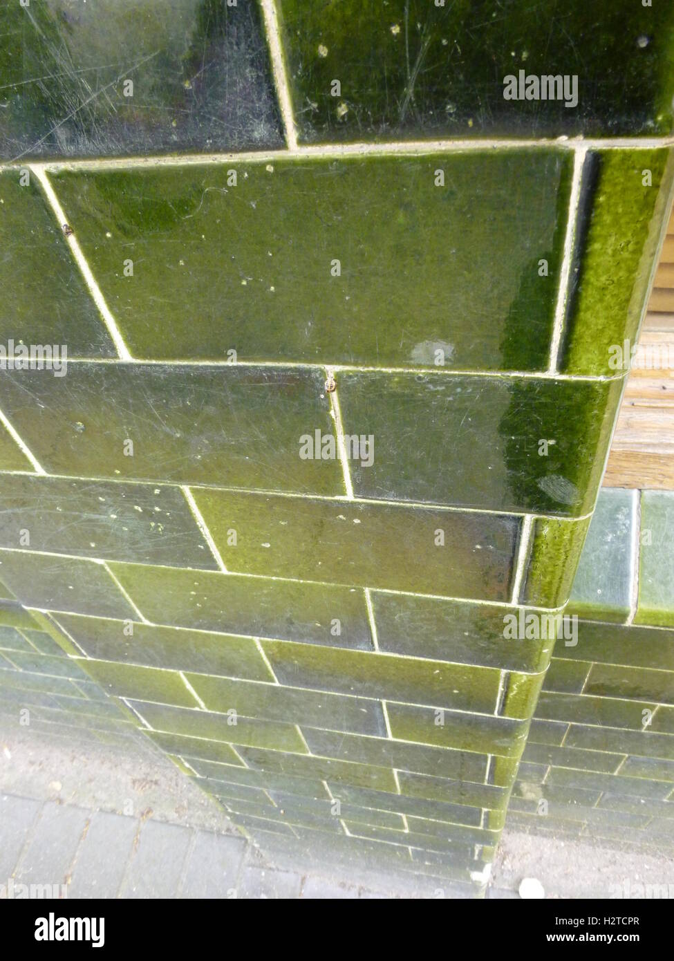 old green ceramic tiles in London Stock Photo Alamy