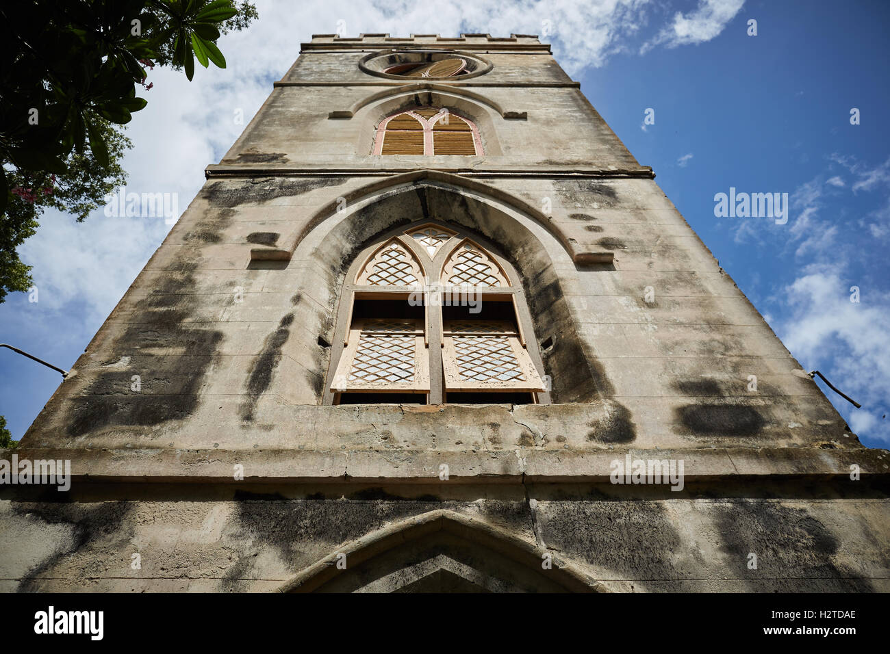 Barbados St John's Parish Church Gothic  Exterior Historic history important significant landmark Church religion religious arch Stock Photo