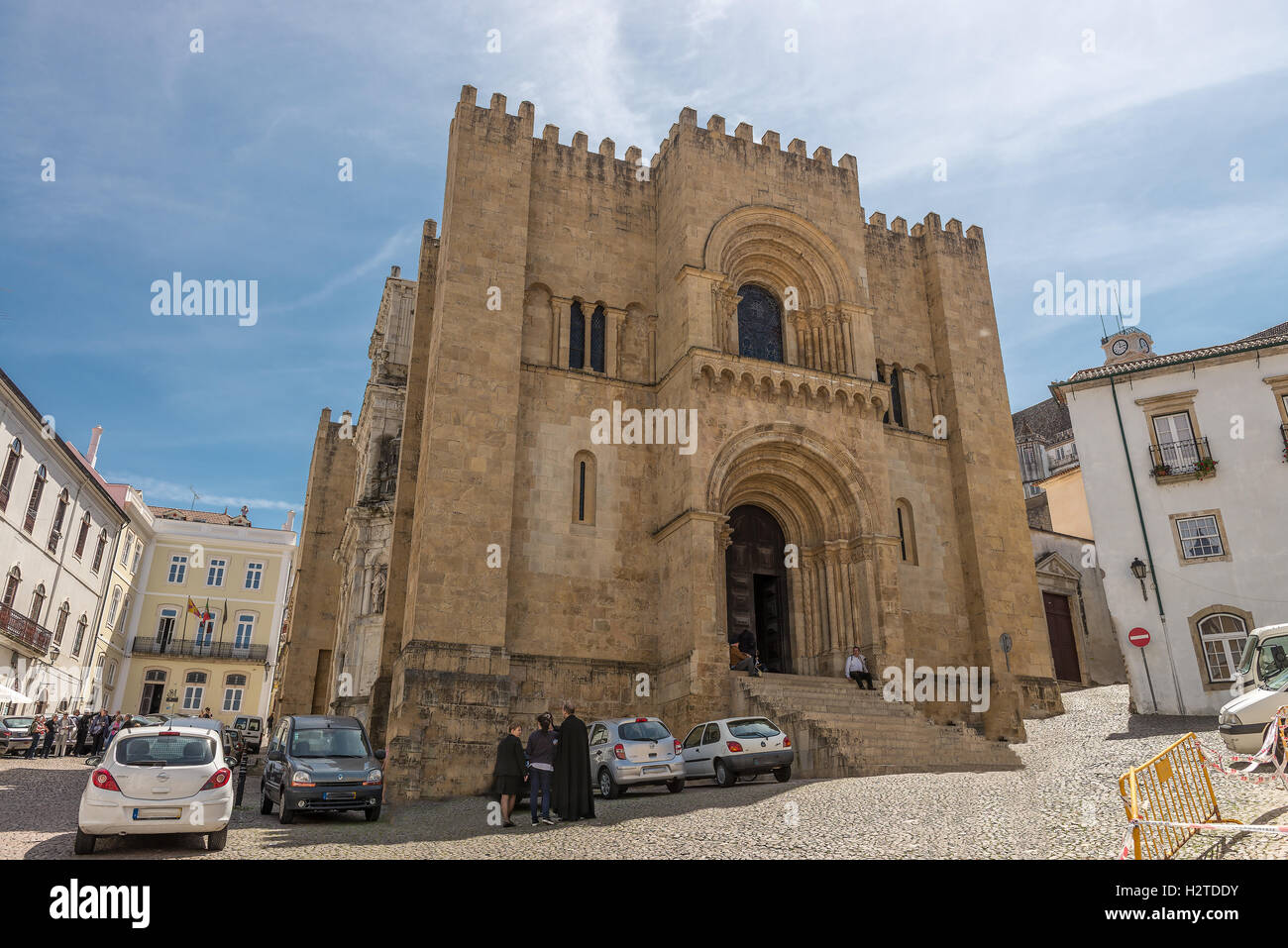Coimbra, Portugal - April  29, 2014: Cathedral  of Coimbra, Las Beiras, Portugal. Stock Photo
