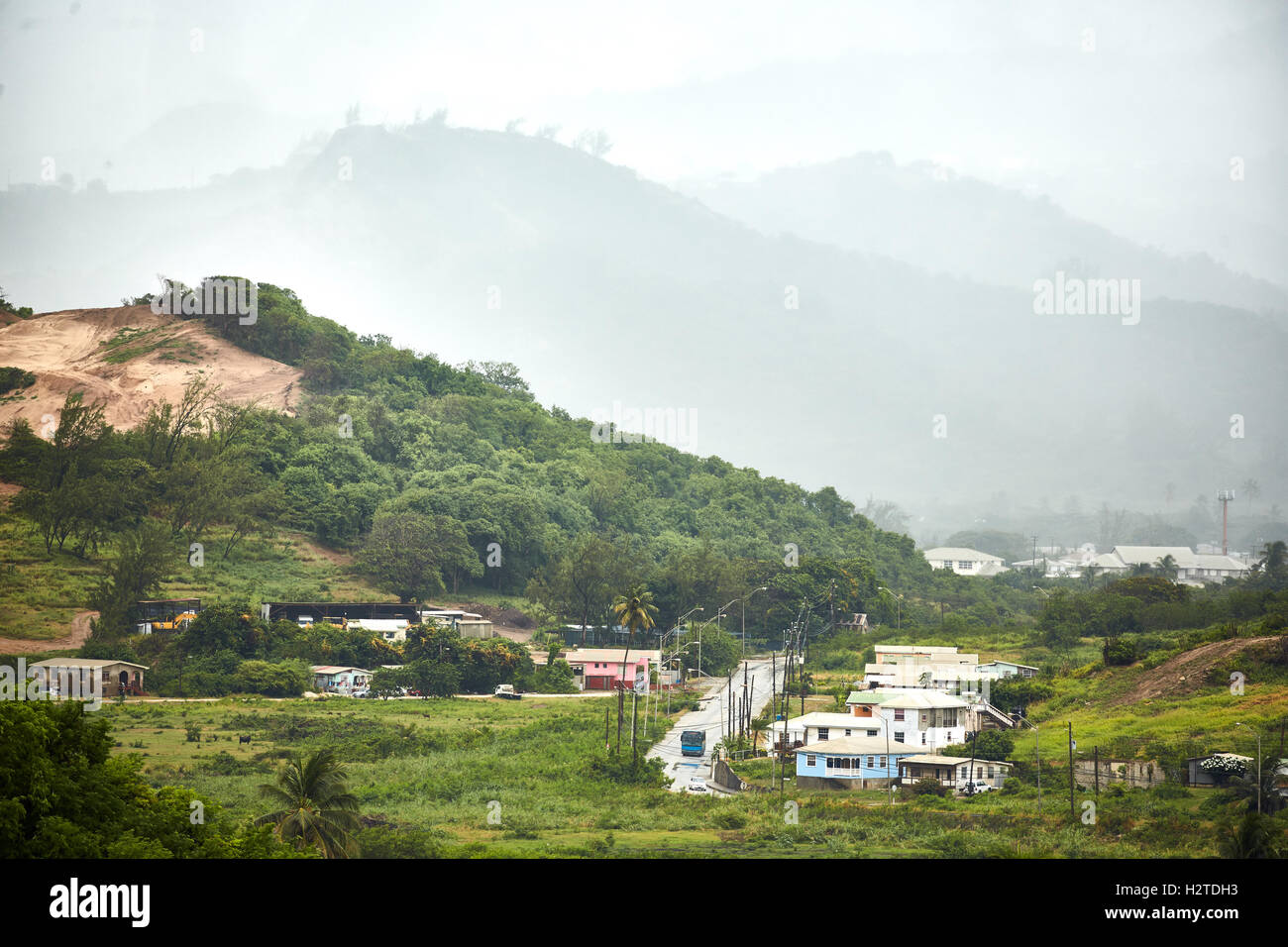 Barbados St Andrews houses typical small village in the Scotland