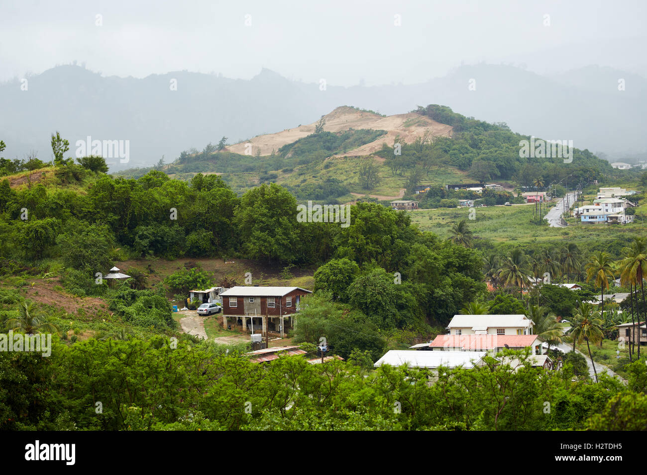 Barbados St Andrews houses typical small village in the Scotland