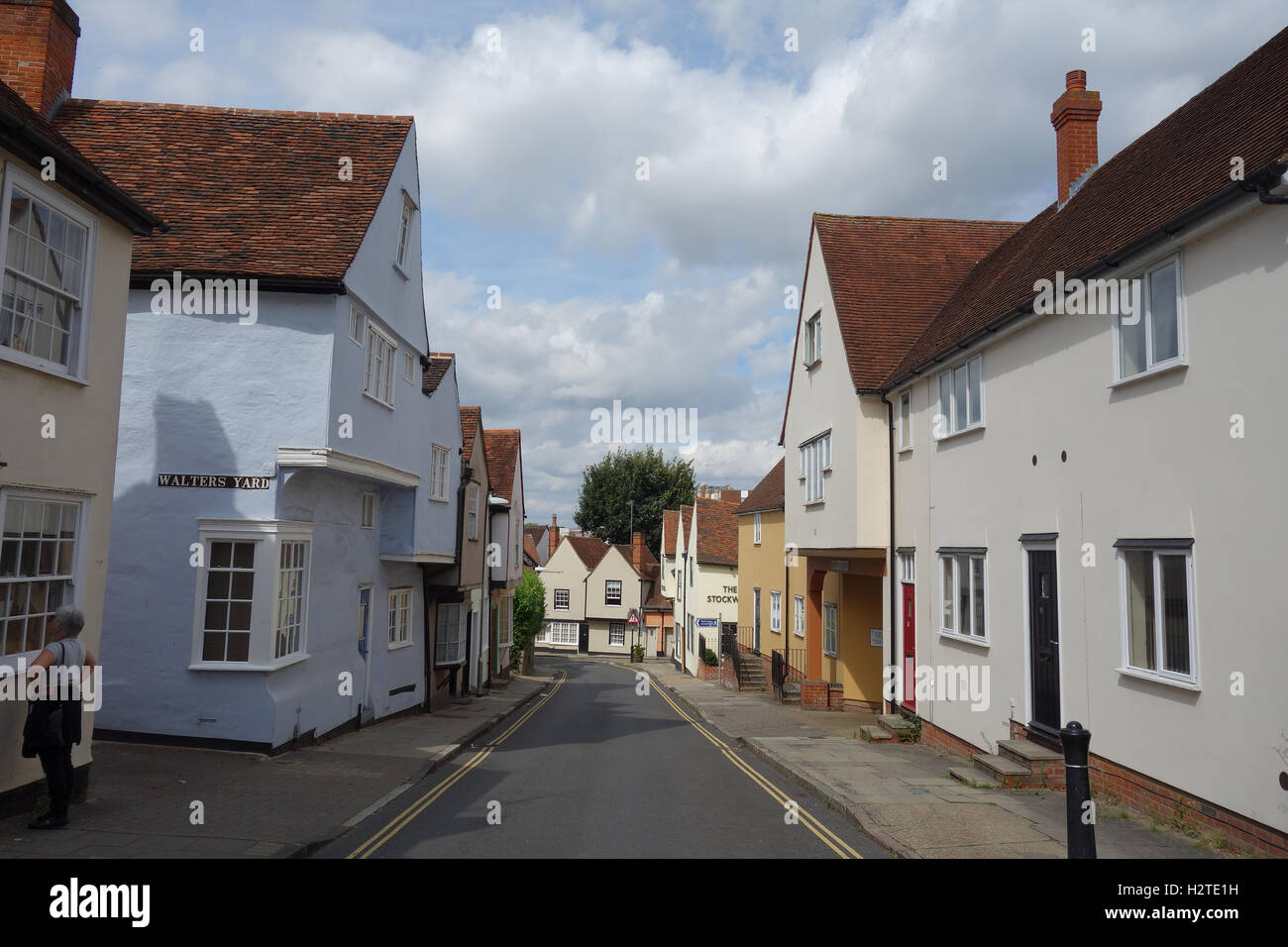 Typical old houses in Dutch Quarter of Colchester, Essex Stock Photo