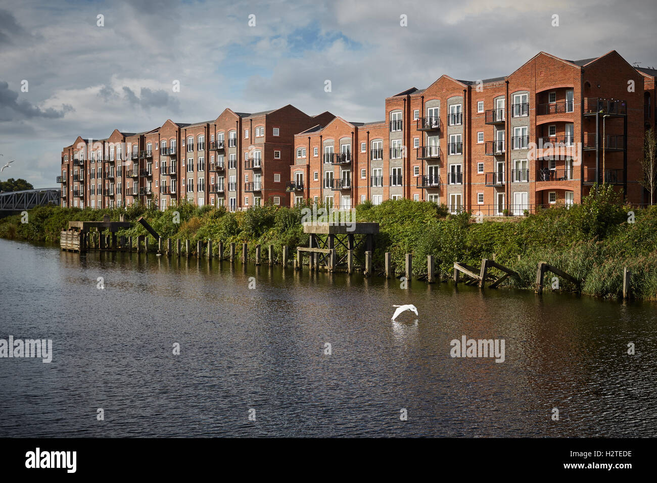 Walton Locks Warrington ship canal Apartments in warehouse style on the