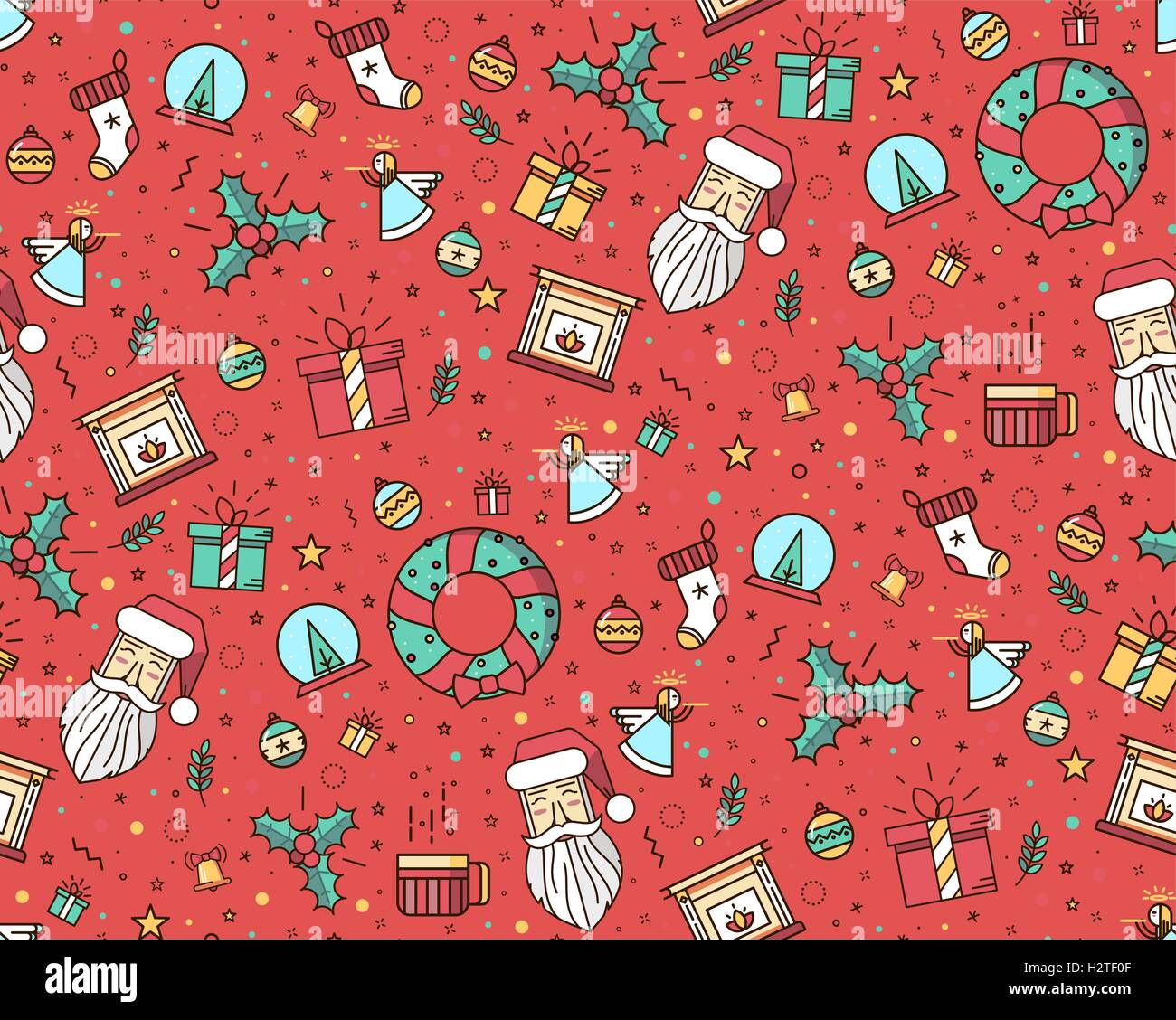 Christmas fireplace decorations Stock Vector Images - Alamy