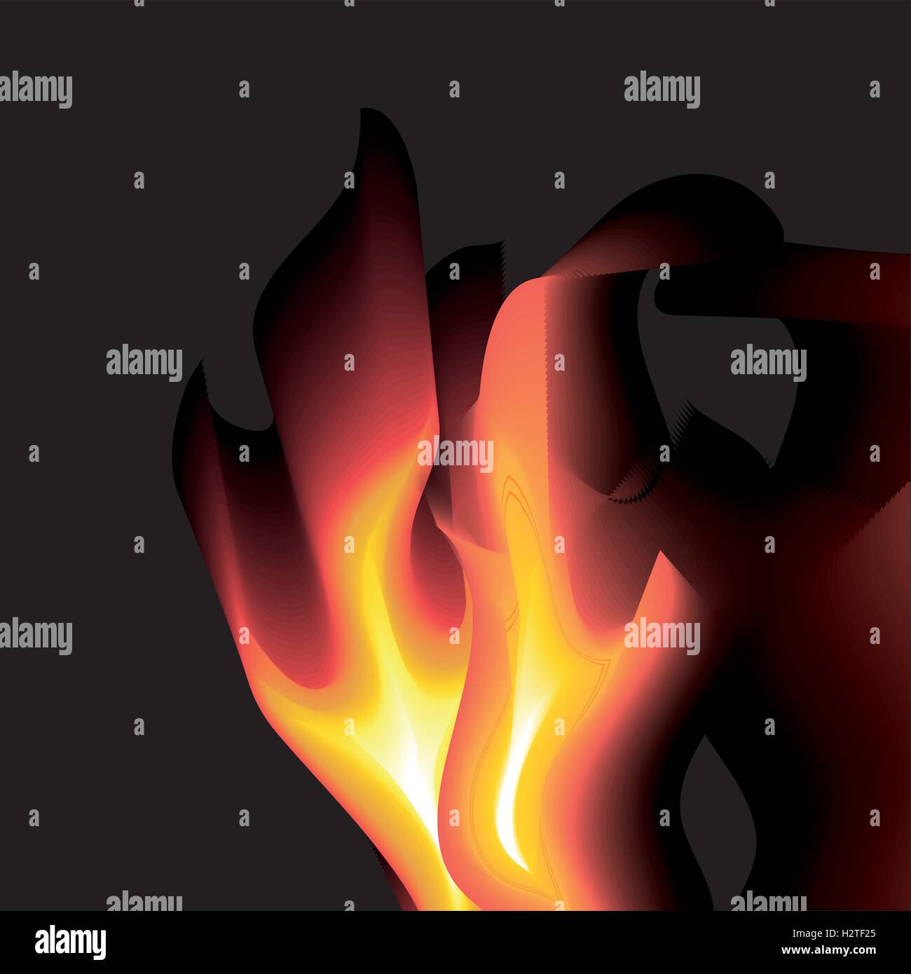 Vector bright sign of fire on a black background with an inscription ...