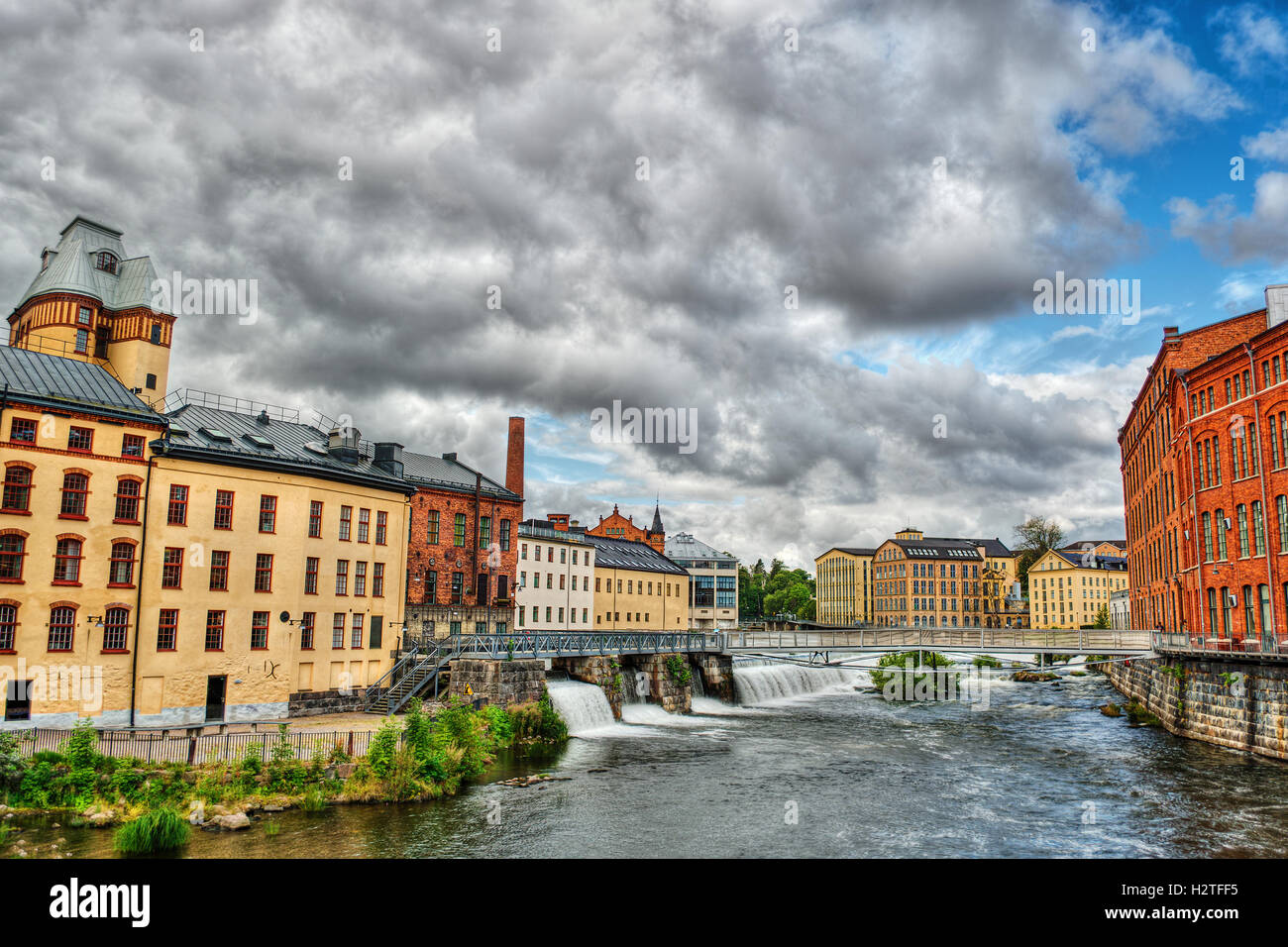 July 2016, industrial buildings in Norrköping (Sweden), HDR-technique Stock Photo