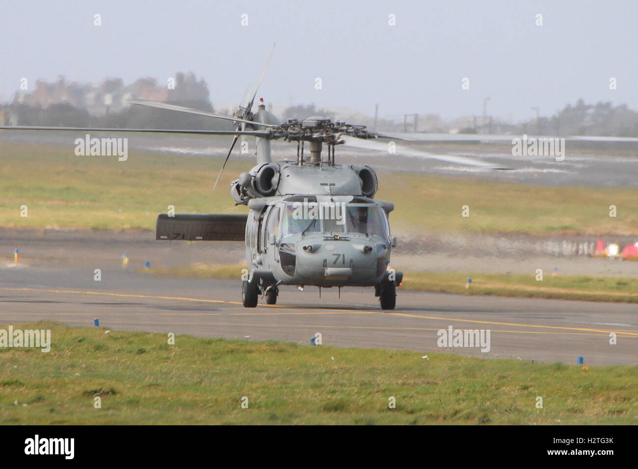166324,a Sikorsky MH-60S Seahawk (Knighthawk) of the US Navy, at Prestwick Airport during Exercise Joint Warrior 15-2. Stock Photo